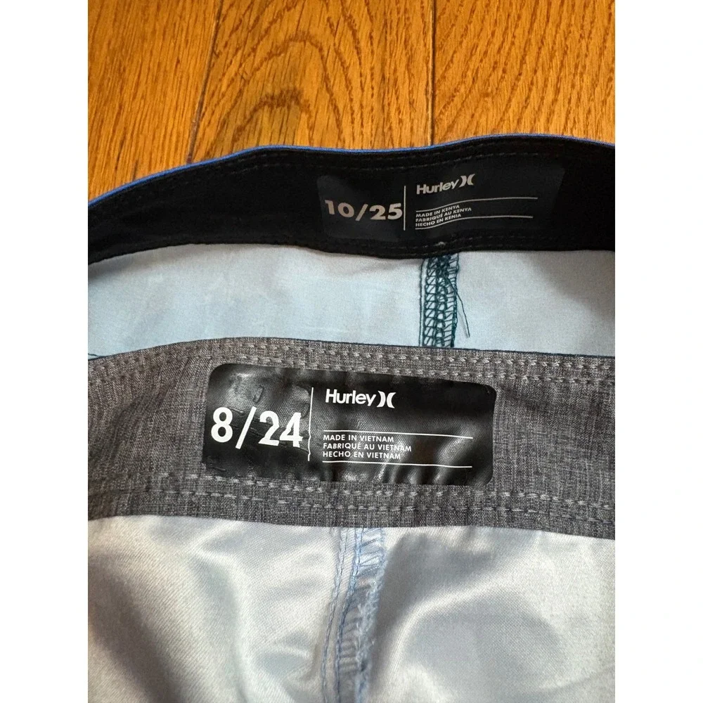 Hurley Boys Board Shorts Bundle 2pk Midnight Tropical Stripe Size 8 & 10 NWT